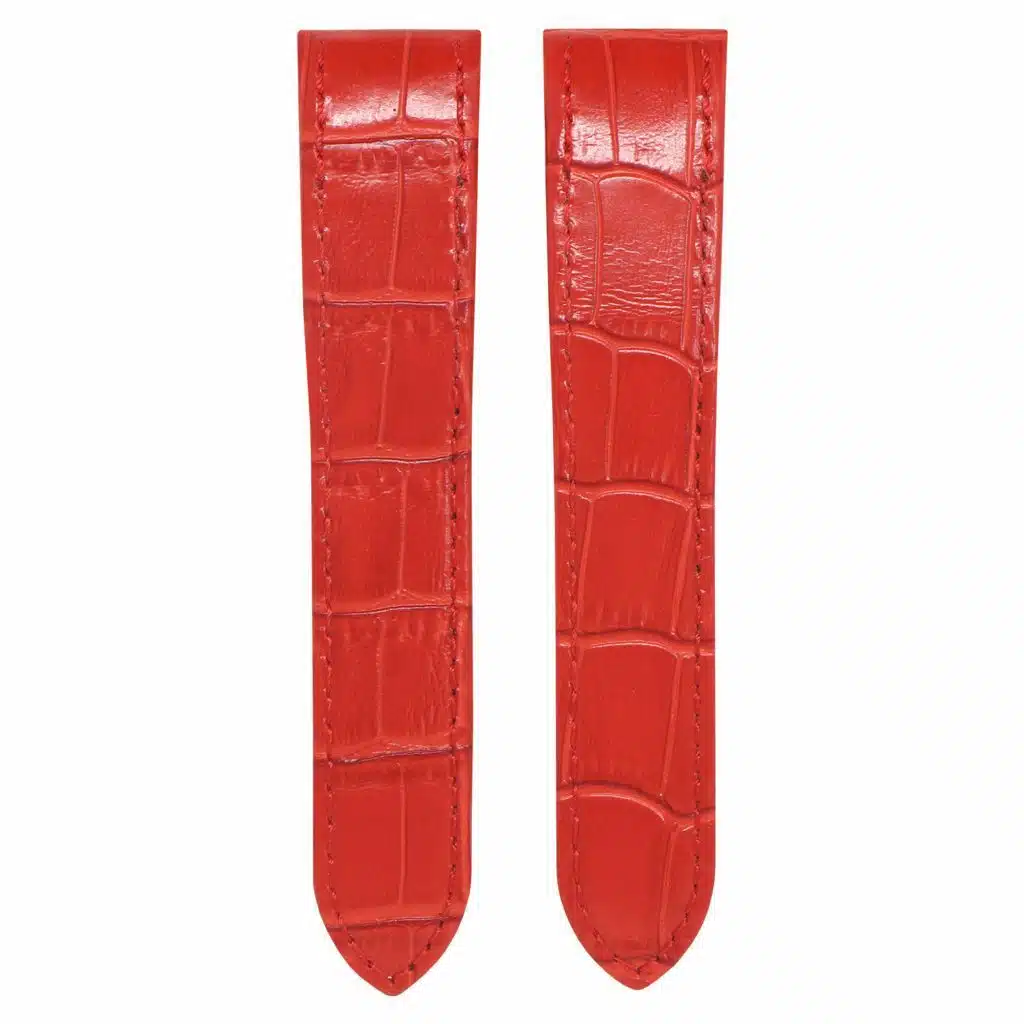 بند ساعت کارتیه سانتوز (18) بند ساعت کارتیه سانتوز 100 چرم طرح کرکدیل قرمز