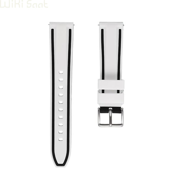 بند ساعت رابر سیلیکونی Quick Fit خط مشکی (7)