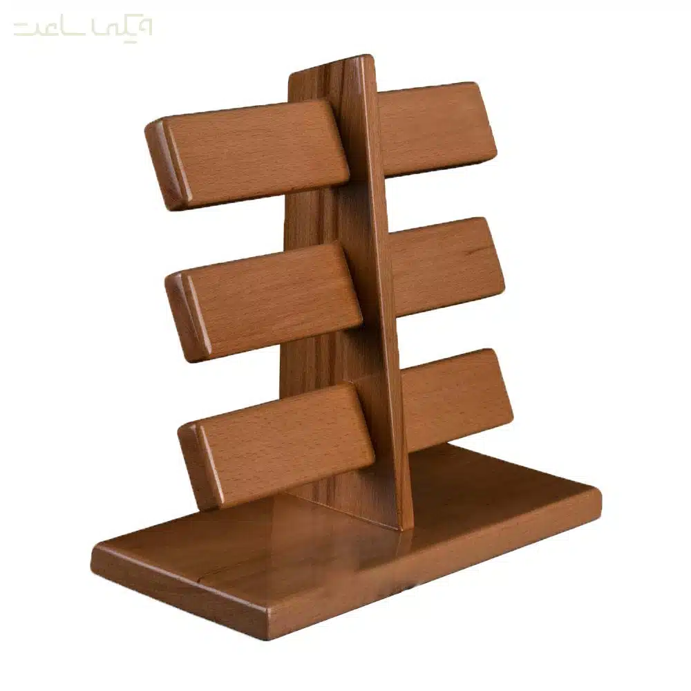 استند ساعت چوبی رومیزی سه طب