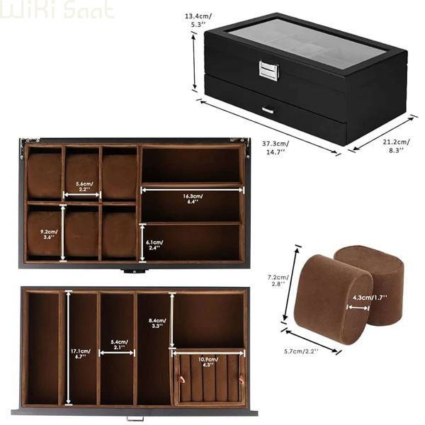 جعبه نگهداری ساعت ، عینک و جواهرات (6) جعبه نگهداری ساعت ، عینک و جواهرات