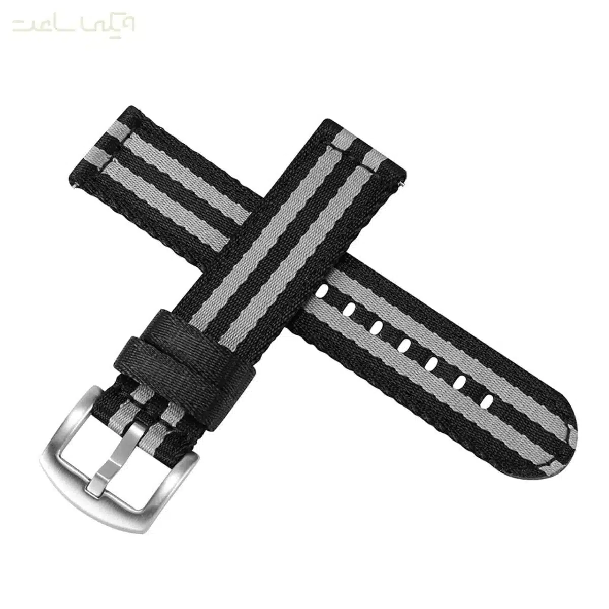 بند ساعت برزنتی Quick Fit مشکی طوسی 23