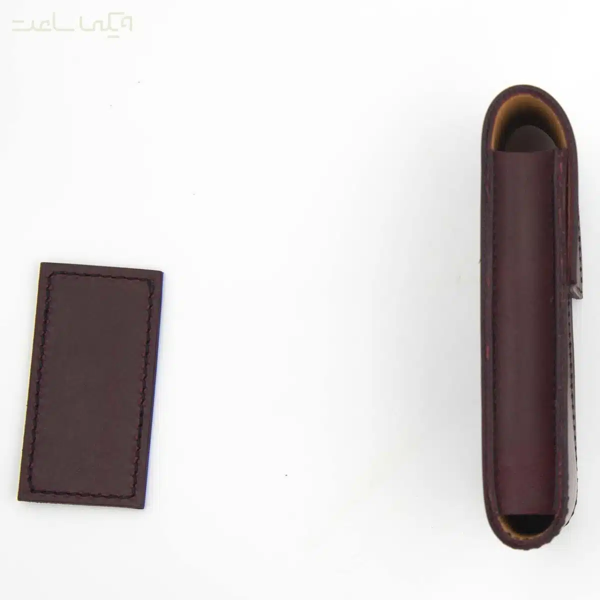 کیف ساعت چرمی یک عددی قهوه ای فندقی 4