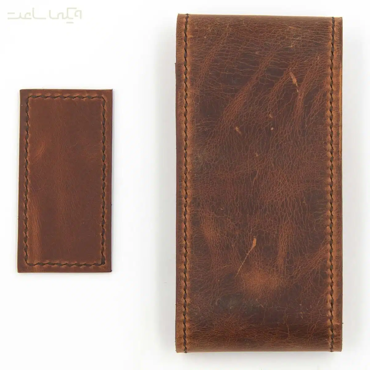 کیف ساعت چرمی یک عددی قهوه ای فندقی 2