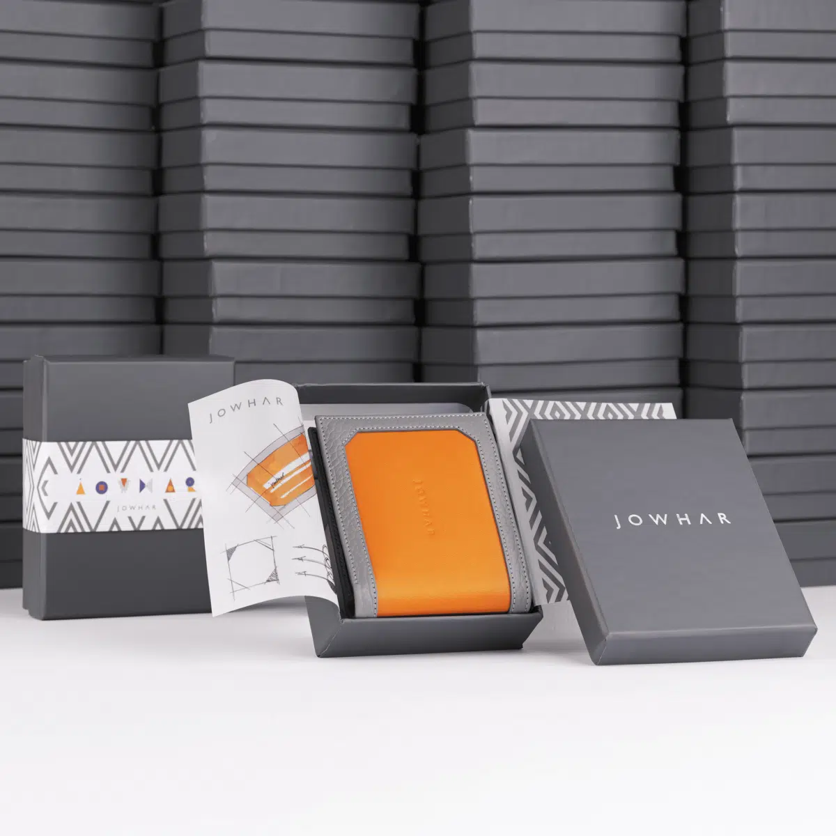 کیف پول چرمی Jowhar کالکشن Gray Frame 53