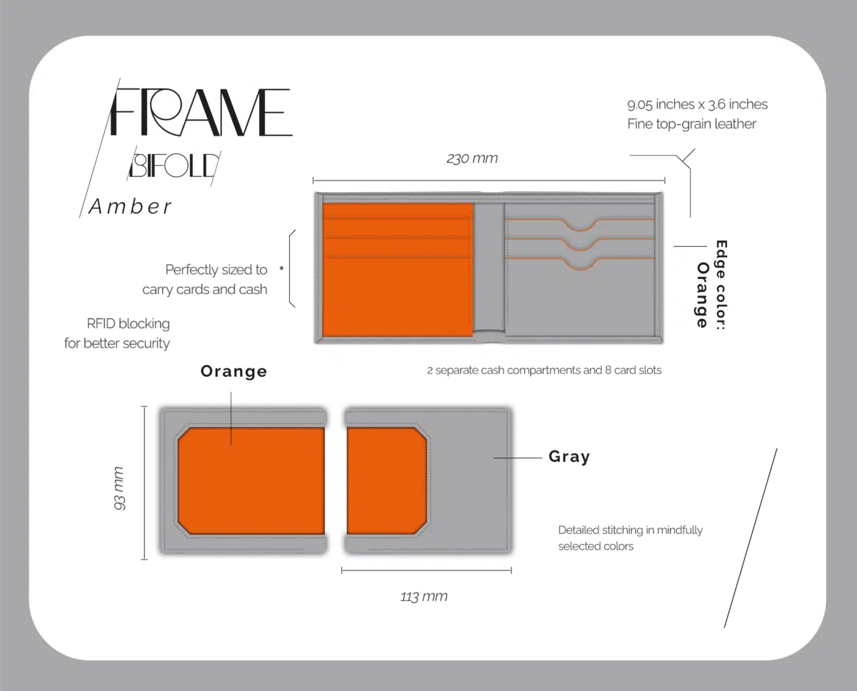 کیف پول چرمی Jowhar کالکشن Gray Frame 51