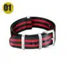 بند ساعت طرح ناتو چند رنگ Seat Belt